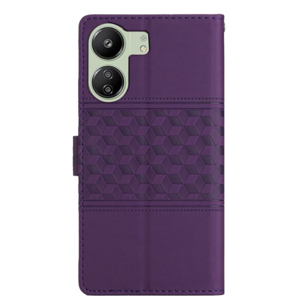 Tel1 Xiaomi Poco C65 / Xiaomi Redmi 13C 4G / 5G Diamond Embossed Skin Feel Θήκη Βιβλίο - Purple