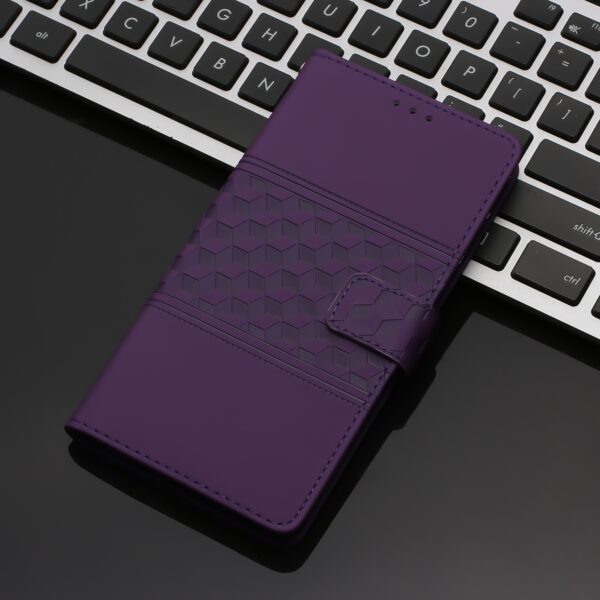 Tel1 Xiaomi Poco C65 / Xiaomi Redmi 13C 4G / 5G Diamond Embossed Skin Feel Θήκη Βιβλίο - Purple