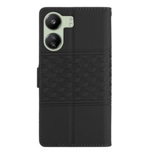 Tel1 Xiaomi Poco C65 / Xiaomi Redmi 13C 4G / 5G Diamond Embossed Skin Feel Θήκη Βιβλίο - Black