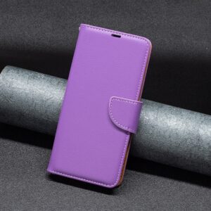 Tel1 Xiaomi Poco C65 / Xiaomi Redmi 13C 4G/5G Litchi Texture Pure Color Θήκη Βιβλίο - Purple