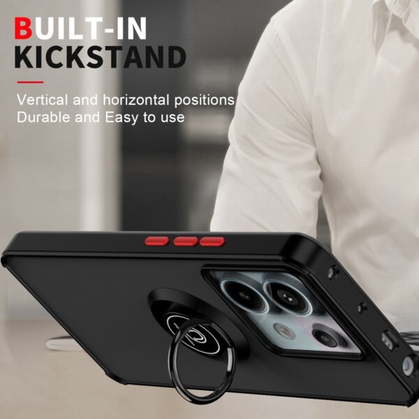 Forcell Xiaomi Redmi Note 13 Pro 5G / Xiaomi Poco X6 5G Q Shadow Ring Holder Θήκη Σιλικόνης Φιμέ - Black