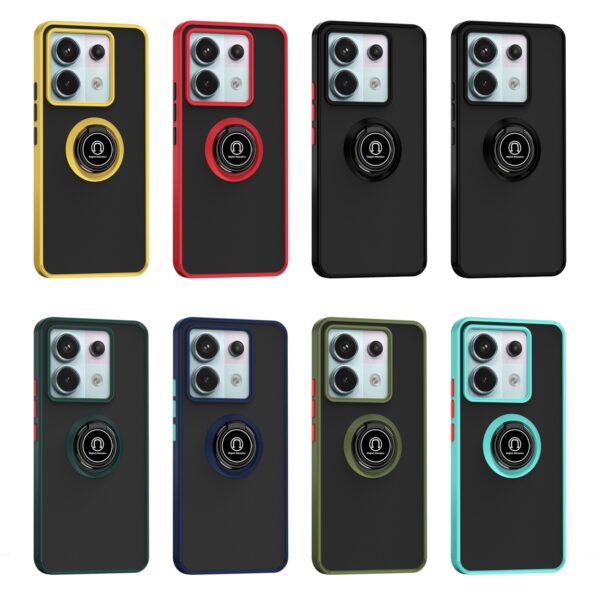 Forcell Xiaomi Redmi Note 13 Pro 5G / Xiaomi Poco X6 5G Q Shadow Ring Holder Θήκη Σιλικόνης Φιμέ - Black