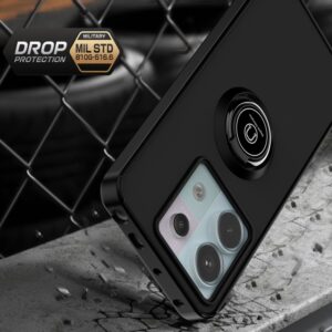 Forcell Xiaomi Redmi Note 13 Pro 5G / Xiaomi Poco X6 5G Q Shadow Ring Holder Θήκη Σιλικόνης Φιμέ - Black