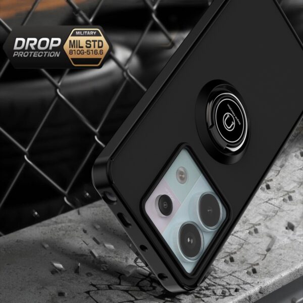 Forcell Xiaomi Redmi Note 13 Pro 5G / Xiaomi Poco X6 5G Q Shadow Ring Holder Θήκη Σιλικόνης Φιμέ - Black