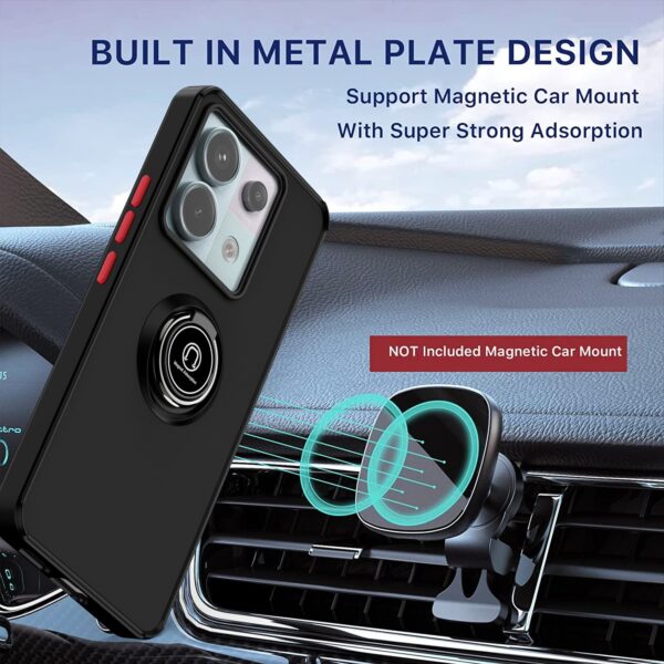 Forcell Xiaomi Redmi Note 13 Pro 5G / Xiaomi Poco X6 5G Q Shadow Ring Holder Θήκη Σιλικόνης Φιμέ - Black