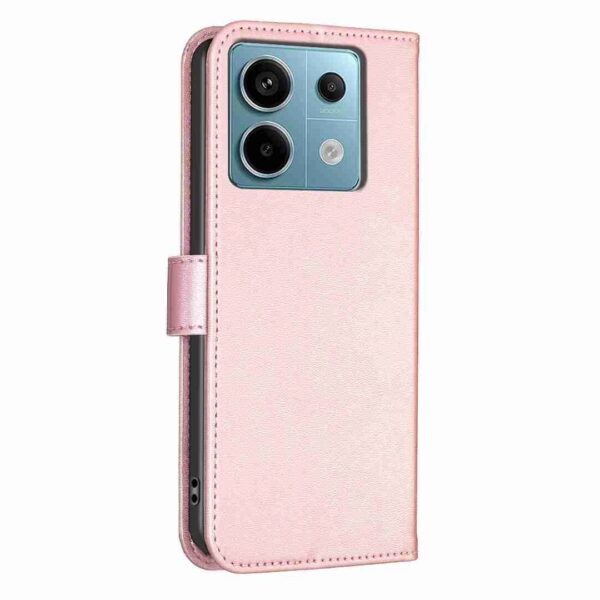 Tel1 Xiaomi Redmi Note 13 Pro 5G Four-leaf Embossed Pattern Θήκη Βιβλίο - Rose Pink