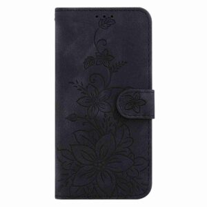 Tel1 Xiaomi Redmi Note 13 Pro 5G Lily Embossing Horizontal Flip Θήκη Βιβλίο - Black