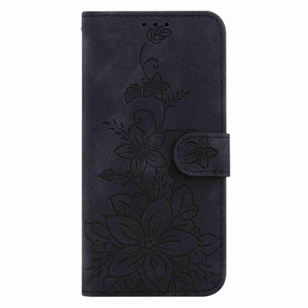 Tel1 Xiaomi Redmi Note 13 Pro 5G Lily Embossing Horizontal Flip Θήκη Βιβλίο - Black