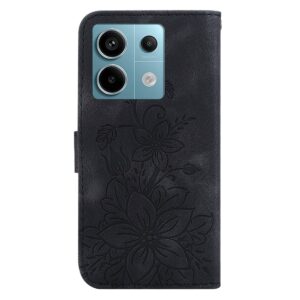 Tel1 Xiaomi Redmi Note 13 Pro 5G Lily Embossing Horizontal Flip Θήκη Βιβλίο - Black