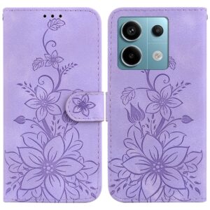 Tel1 Xiaomi Redmi Note 13 Pro 5G Lily Embossing Horizontal Flip Θήκη Βιβλίο - Purple