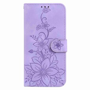 Tel1 Xiaomi Redmi Note 13 Pro 5G Lily Embossing Horizontal Flip Θήκη Βιβλίο - Purple