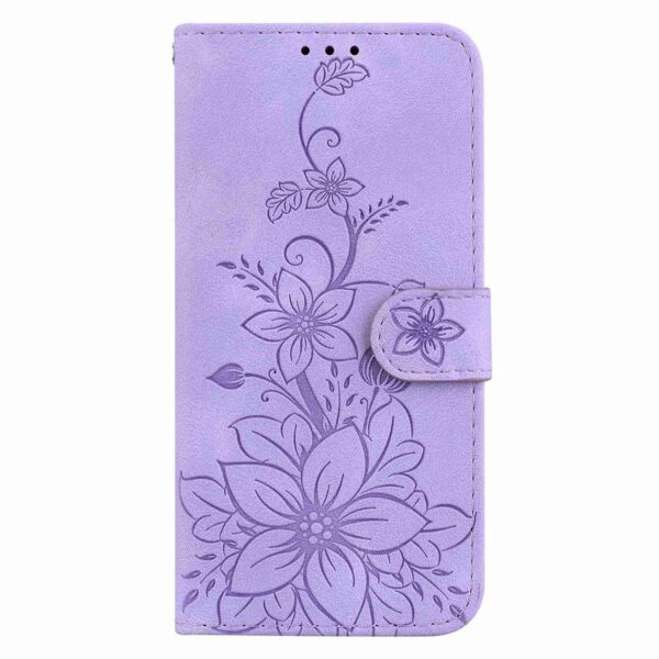Tel1 Xiaomi Redmi Note 13 Pro 5G Lily Embossing Horizontal Flip Θήκη Βιβλίο - Purple