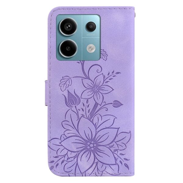 Tel1 Xiaomi Redmi Note 13 Pro 5G Lily Embossing Horizontal Flip Θήκη Βιβλίο - Purple
