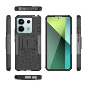 Forcell Xiaomi Redmi Note 13 Pro 5G/ Poco X6 5G Tire Texture Holder Θήκη Σκληρή - Black