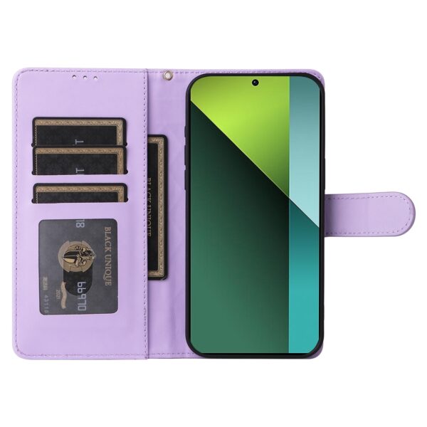 Tel1 Xiaomi Redmi Note 13 Pro 5G Diamond Lattice Leather Wallet Θήκη Βιβλίο - Purple