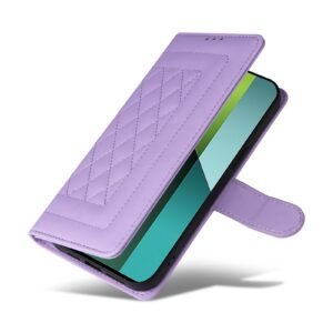 Tel1 Xiaomi Redmi Note 13 Pro 5G Diamond Lattice Leather Wallet Θήκη Βιβλίο - Purple