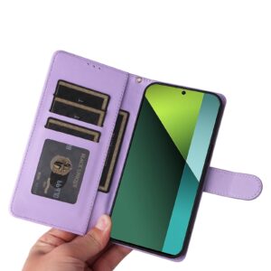 Tel1 Xiaomi Redmi Note 13 Pro 5G Diamond Lattice Leather Wallet Θήκη Βιβλίο - Purple