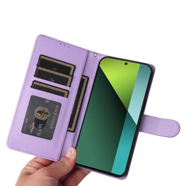 Tel1 Xiaomi Redmi Note 13 Pro 5G Diamond Lattice Leather Wallet Θήκη Βιβλίο - Purple