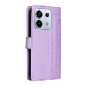 Tel1 Xiaomi Redmi Note 13 Pro 5G Diamond Lattice Leather Wallet Θήκη Βιβλίο - Purple