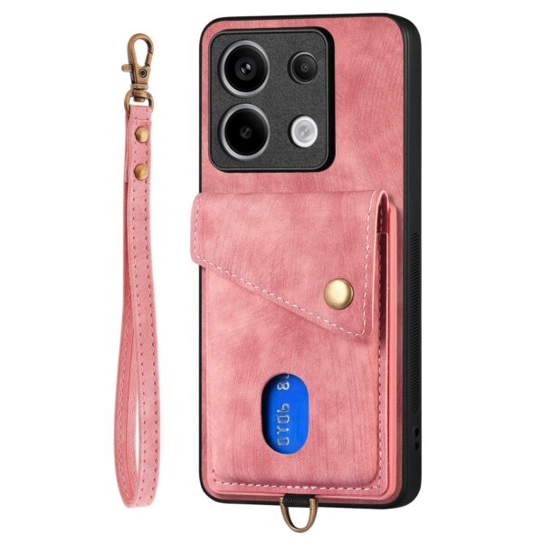 Forcell Xiaomi Redmi Note 13 Pro 5G Retro Card Wallet Fold Θήκη Σιλικόνης - Pink