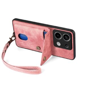 Forcell Xiaomi Redmi Note 13 Pro 5G Retro Card Wallet Fold Θήκη Σιλικόνης - Pink