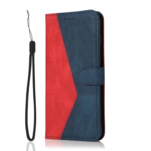 Tel1 Xiaomi Poco C65/ Xiaomi Redmi 13C 4G / 5G Dual-color Stitching Θήκη Βιβλίο - Blue Red