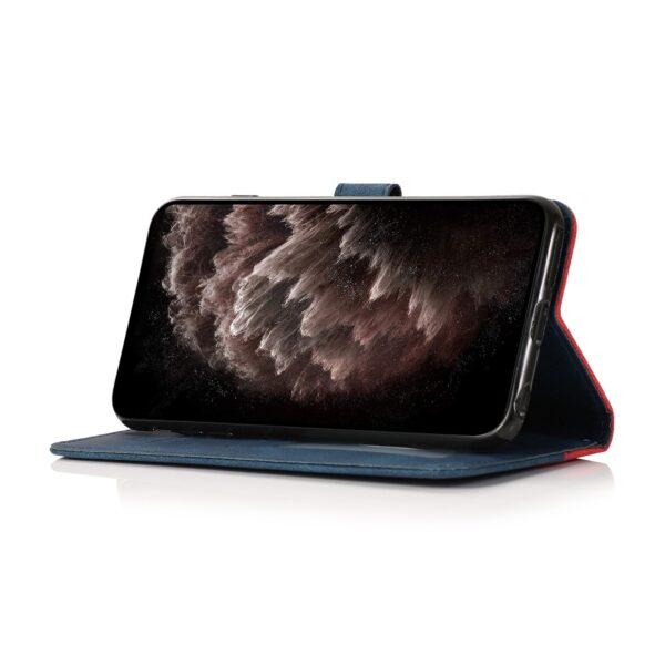 Tel1 Xiaomi Poco C65/ Xiaomi Redmi 13C 4G / 5G Dual-color Stitching Θήκη Βιβλίο - Blue Red