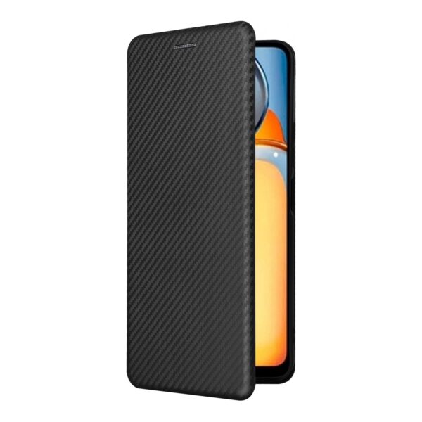 Tel1 Xiaomi Poco C65/ Xiaomi Redmi 13C 4G Carbon Fiber Texture Θήκη Βιβλίο - Black