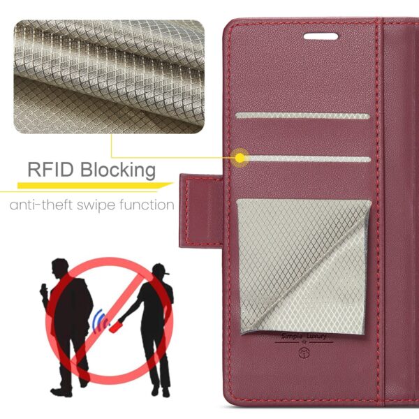 CaseMe 023 Xiaomi Poco C65/ Xiaomi Redmi 13C 4G/ 5G RFID Butterfly Buckle Litchi Θήκη Βιβλίο - Wine Red