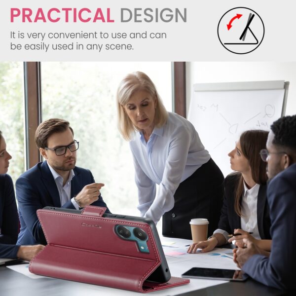 CaseMe 023 Xiaomi Poco C65/ Xiaomi Redmi 13C 4G/ 5G RFID Butterfly Buckle Litchi Θήκη Βιβλίο - Wine Red