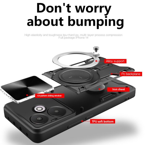 Forcell Xiaomi Redmi 13C 5G Camshield Holder Θήκη Σκληρή - Purple