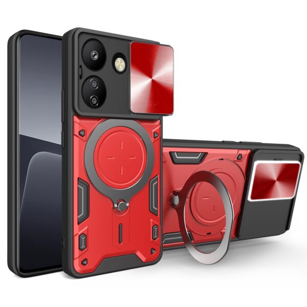 Forcell Xiaomi Poco C65/ Xiaomi Redmi 13C 4G Camshield Holder Θήκη Σκληρή - Red Forcell Xiaomi Poco C65/ Xiaomi Redmi 13C 4G Camshield Holder Θήκη Σκληρή - Red