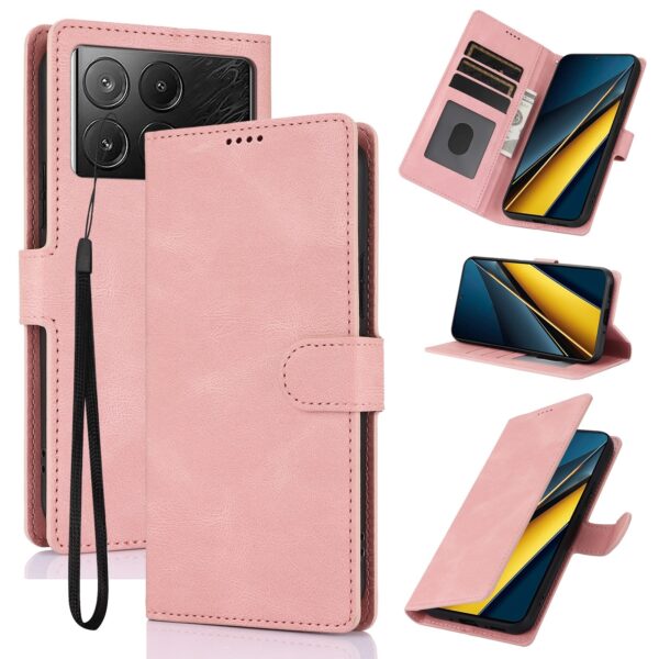 Tel1 Xiaomi Poco X6 Pro 5G Fantasy Skin-feel Calfskin Θήκη Βιβλίο - Pink