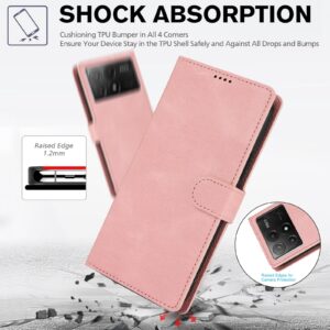 Tel1 Xiaomi Poco X6 Pro 5G Fantasy Skin-feel Calfskin Θήκη Βιβλίο - Pink