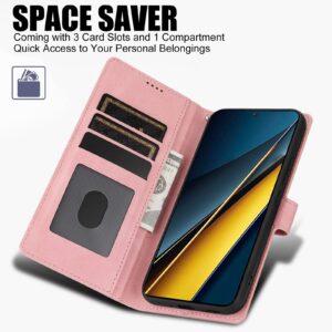 Tel1 Xiaomi Poco X6 Pro 5G Fantasy Skin-feel Calfskin Θήκη Βιβλίο - Pink