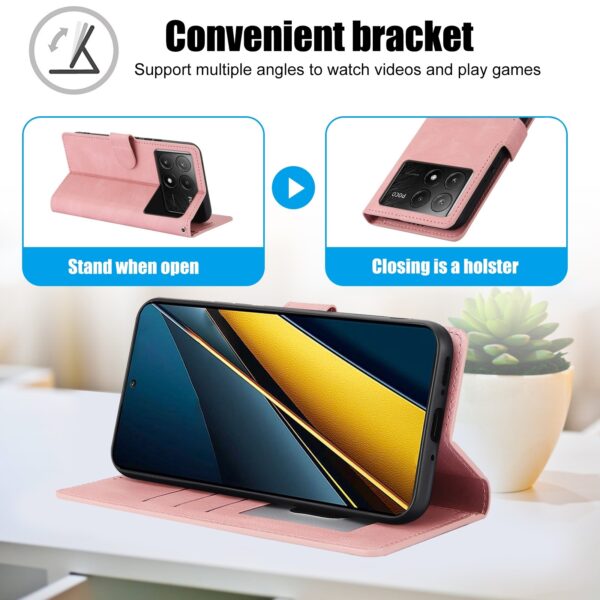 Tel1 Xiaomi Poco X6 Pro 5G Fantasy Skin-feel Calfskin Θήκη Βιβλίο - Pink