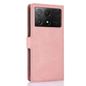 Tel1 Xiaomi Poco X6 Pro 5G Fantasy Skin-feel Calfskin Θήκη Βιβλίο - Pink