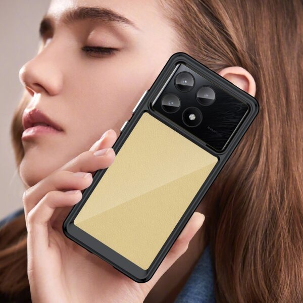 Forcell Xiaomi Poco X6 Pro 5G Series Acrylic Θήκη με Πλαίσιο Σιλικόνης Διάφανη - Black