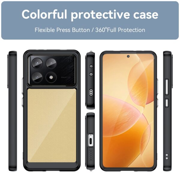 Forcell Xiaomi Poco X6 Pro 5G Series Acrylic Θήκη με Πλαίσιο Σιλικόνης Διάφανη - Black