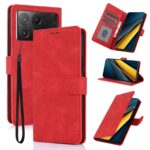 Tel1 Xiaomi Poco X6 Pro 5G Fantasy Skin-feel Calfskin Θήκη Βιβλίο - Red