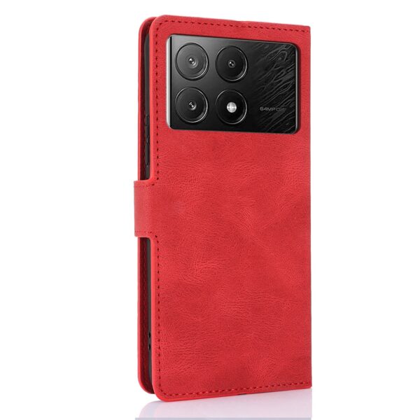 Tel1 Xiaomi Poco X6 Pro 5G Fantasy Skin-feel Calfskin Θήκη Βιβλίο - Red