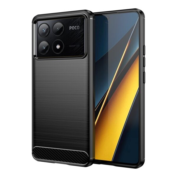 Forcell Xiaomi Poco X6 Pro 5G Carbon Fiber Θήκη Σιλικόνης - Black