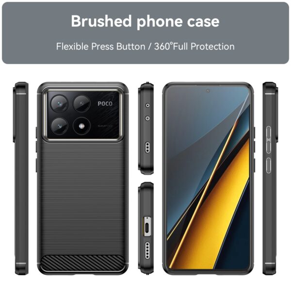 Forcell Xiaomi Poco X6 Pro 5G Carbon Fiber Θήκη Σιλικόνης - Black