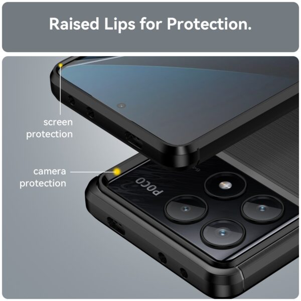 Forcell Xiaomi Poco X6 Pro 5G Carbon Fiber Θήκη Σιλικόνης - Black