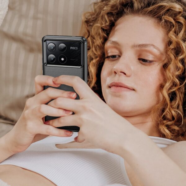 Forcell Xiaomi Poco X6 Pro 5G Carbon Fiber Θήκη Σιλικόνης - Black