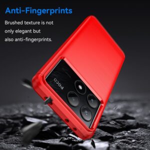 Forcell Xiaomi Poco X6 Pro 5G Carbon Fiber Θήκη Σιλικόνης - Red
