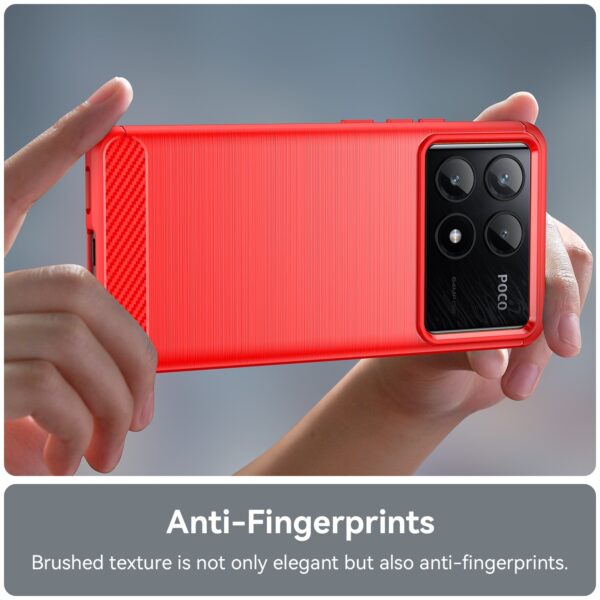 Forcell Xiaomi Poco X6 Pro 5G Carbon Fiber Θήκη Σιλικόνης - Red