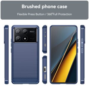 Forcell Xiaomi Poco X6 Pro 5G Carbon Fiber Θήκη Σιλικόνης - Blue