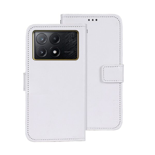 Tel1 Xiaomi Poco X6 Pro 5G Crazy Horse Texture Θήκη Βιβλίο - White