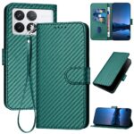 Tel1 Xiaomi Poco X6 Pro 5G Carbon Fiber Magnetic Buckle Θήκη Βιβλίο - Green